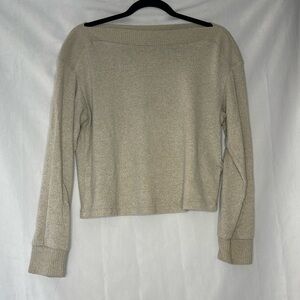 H&M WIDE BOAT NECKLINE CROPPED KNIT SWEATER (S)